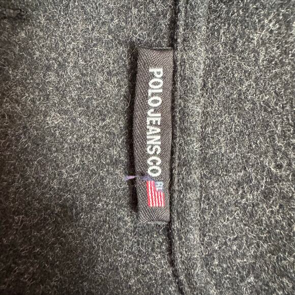 Polo Jeans Co. Ralph Lauren Jacket Wool Viscose Blend Large Dark Gray Fall Mens - Picture 7 of 9